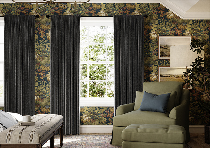 Darwin, Charcoal - Made to Measure Curtains - Image 3